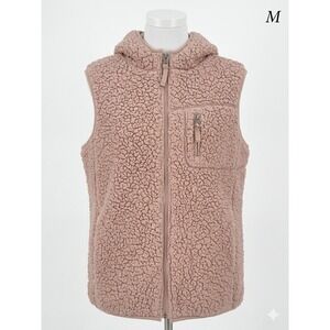 Weatherproof Vintage Mauve Sherpa Hooded Vest Granola Campcore-XL